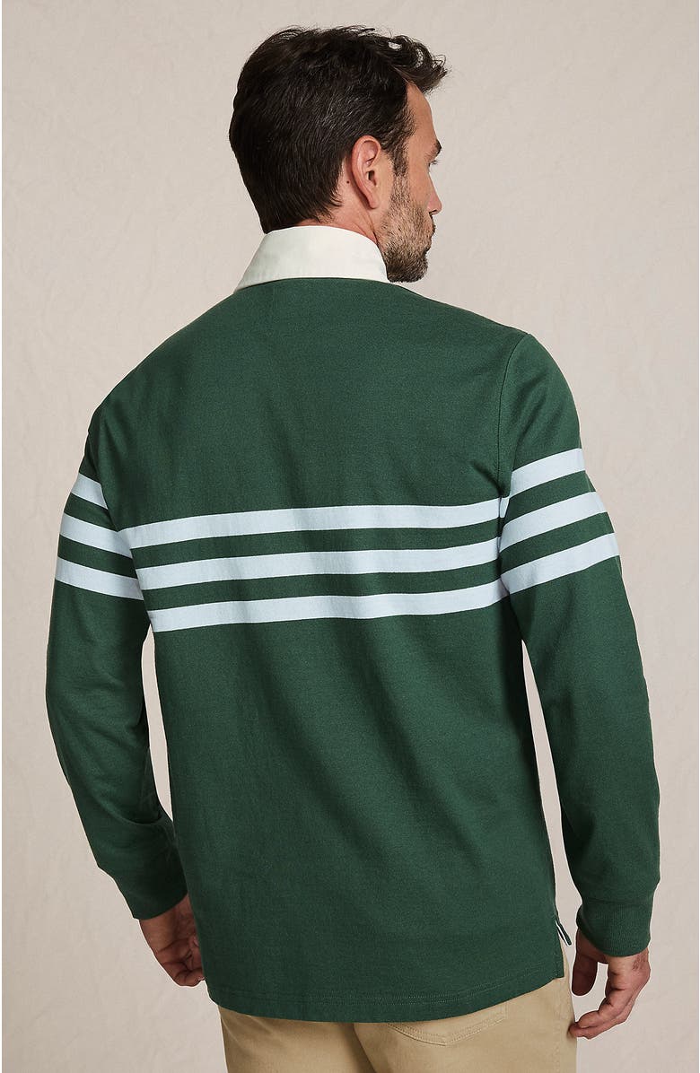 Lands' End Long Sleeve Rugby Shirt, Alternate, color, Norway Spruce Stripe