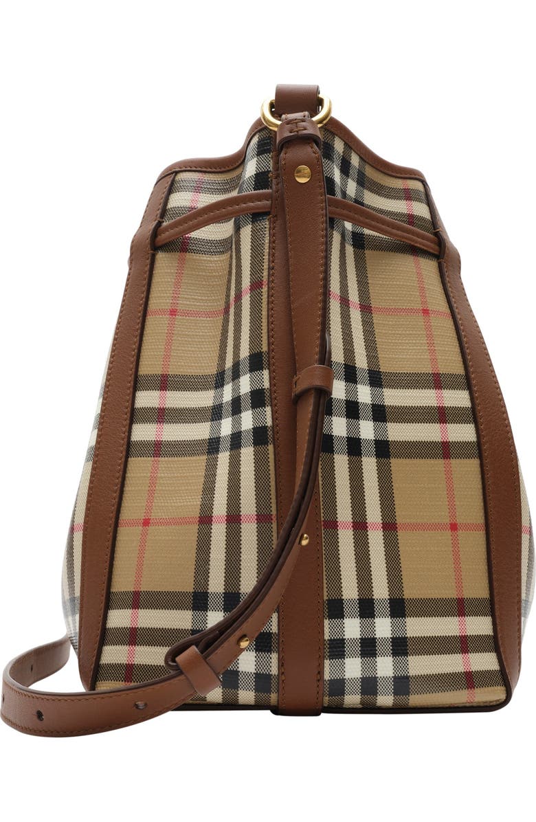 Burberry Small Check Bucket Bag, Alternate, color, Archive Beige