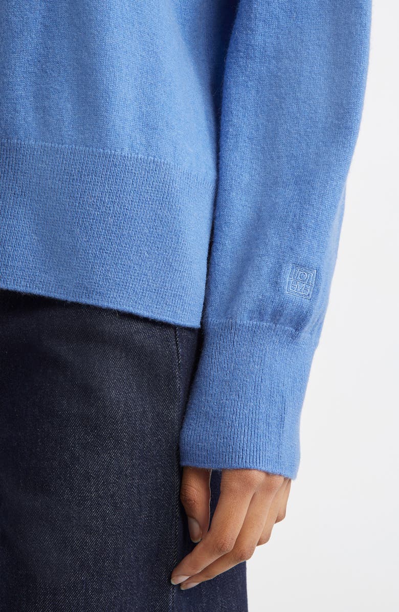 TOTEME Cashmere Crewneck Sweater, Alternate, color, Azure