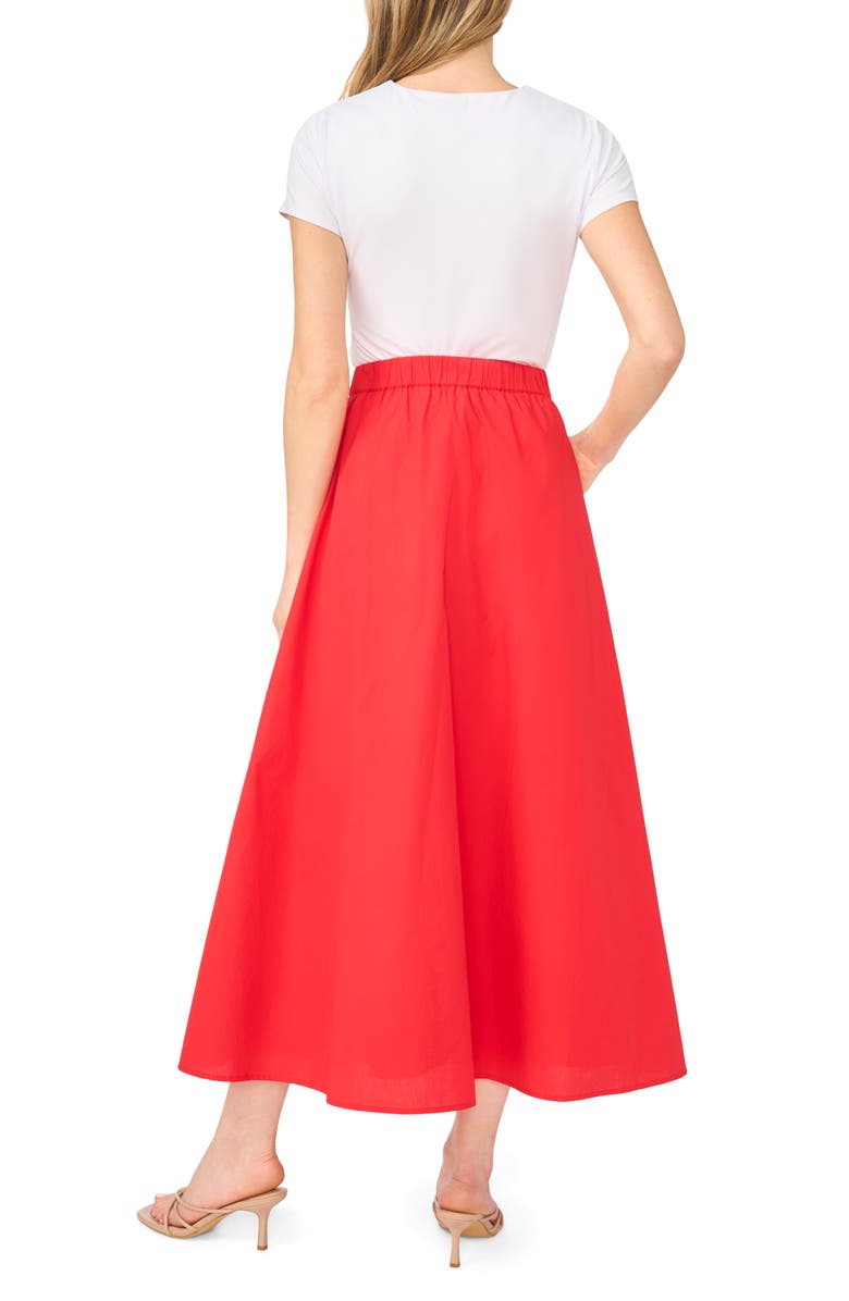 Ted Baker Cotton Maxi Skirt, Alternate, color, Classic Cherry