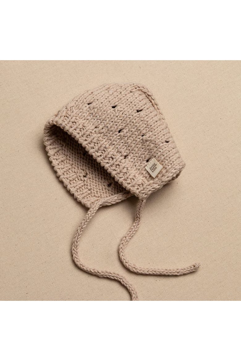 Bonnet & Booties Pointelle Set, Alternate, color, Sand
