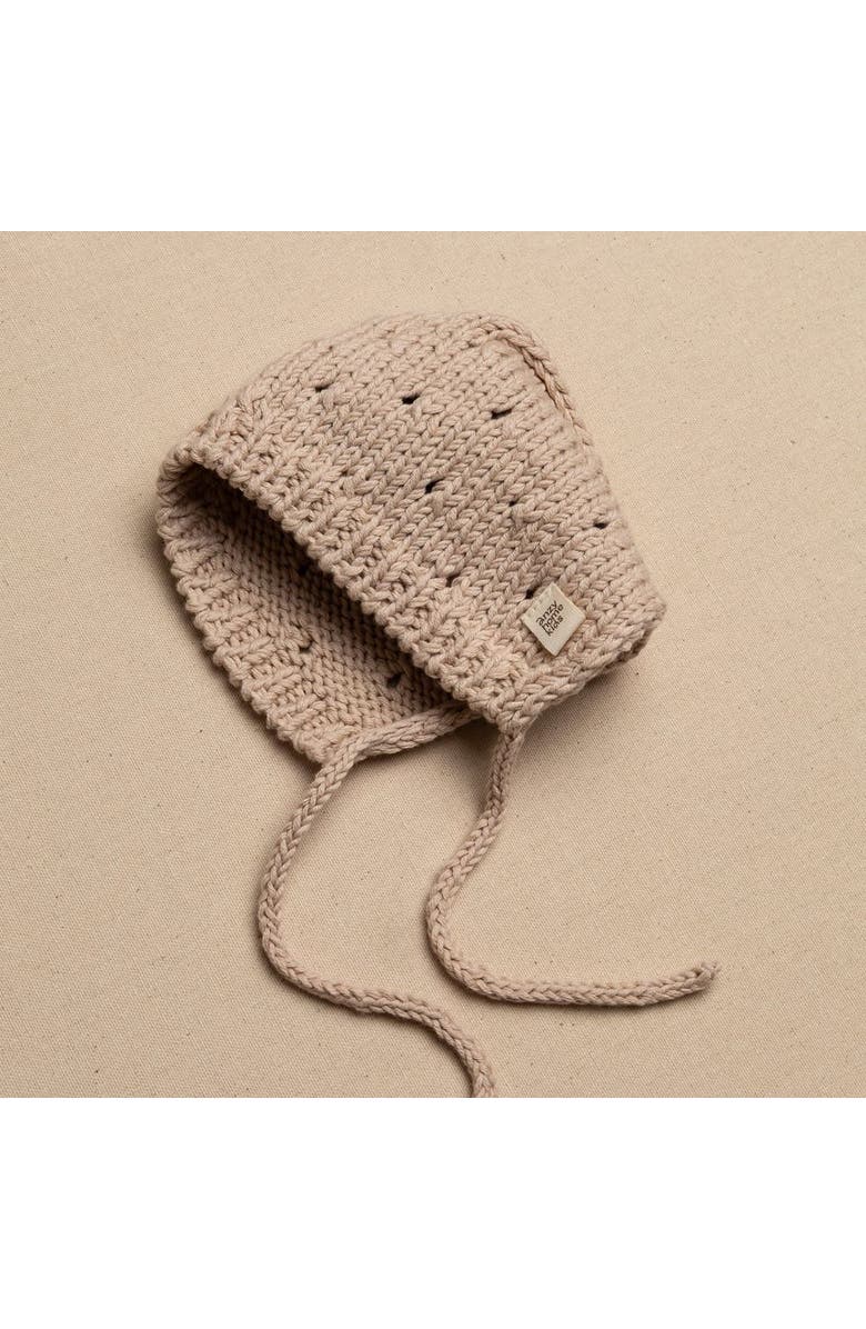 Anzy Home Bonnet & Booties Pointelle Set, Alternate, color, Sand