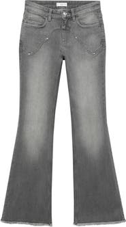 MANGO TEEN Low Rise Stud Flare Jeans