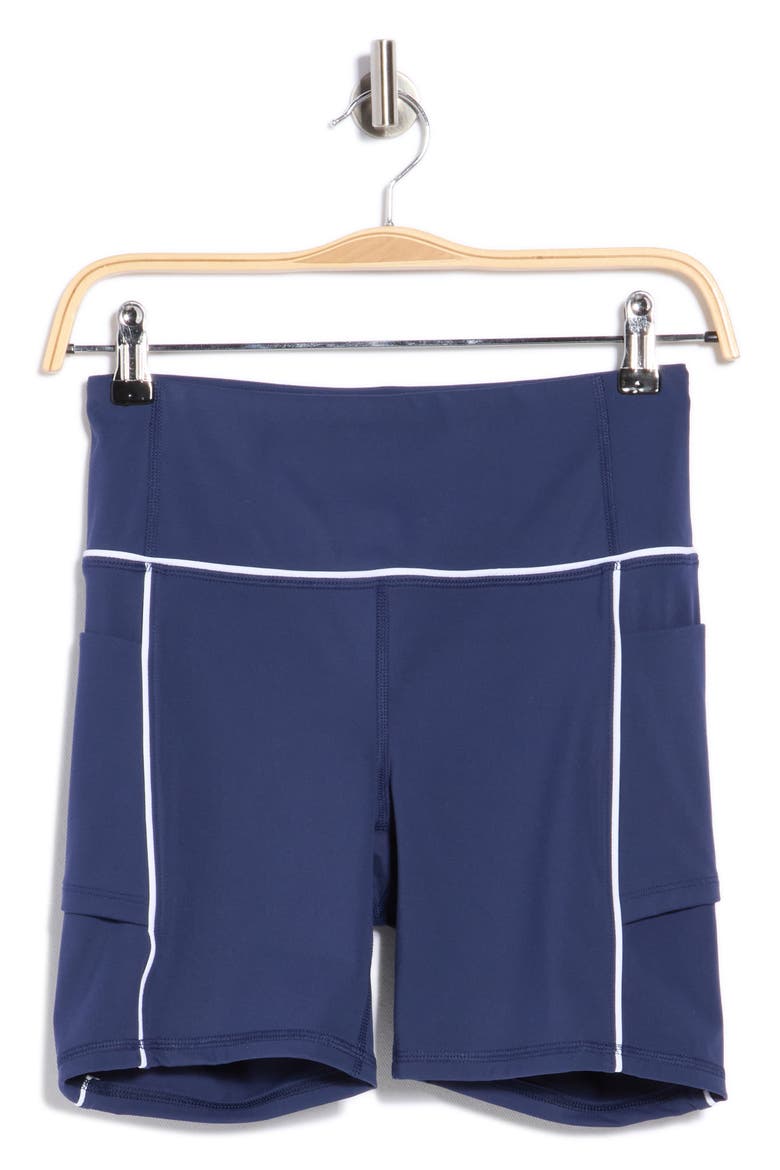Butter Tech Tribeca High Waist Pocket Bike Shorts, Alternate, color, NAVAL BLUE