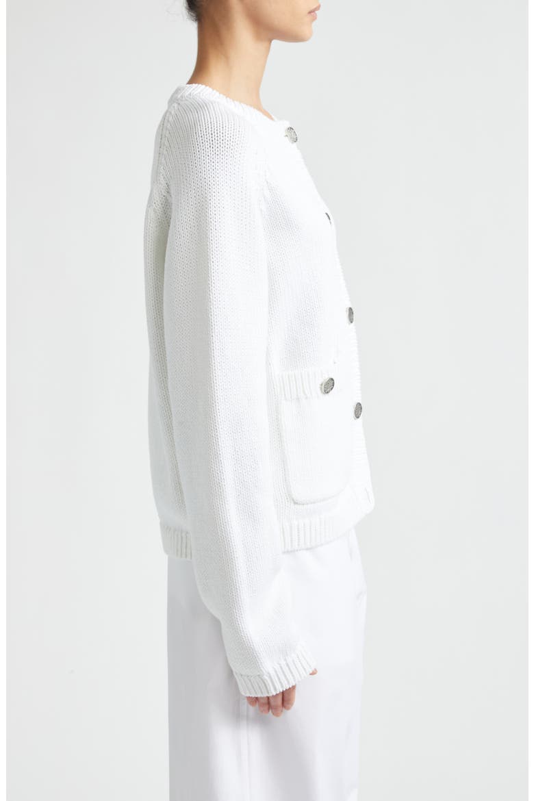 Hammered Button Organic Cotton Cardigan, Alternate, color, WHITE