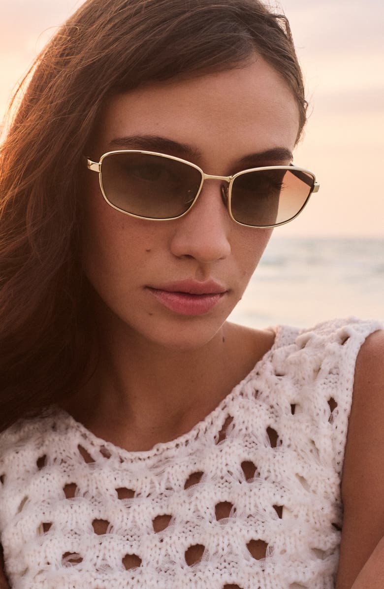 QUAY Text Me 58mm Gradient Square Sunglasses, Alternate, color, Gold/ Sepia