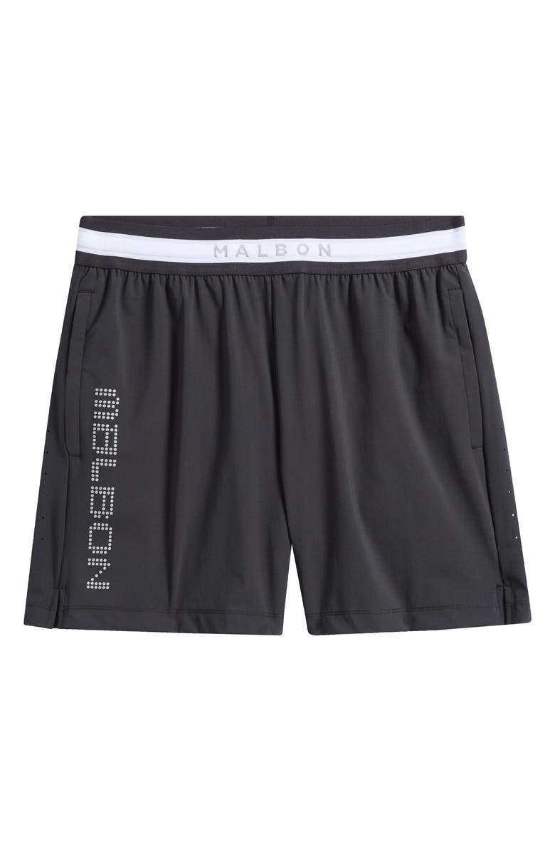 Malbon Golf MRC Tech Water Repellent Running Shorts, Main, color, Jet Black