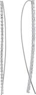 LANA 14K Gold Baguette Narrow Diamond Threader Earrings