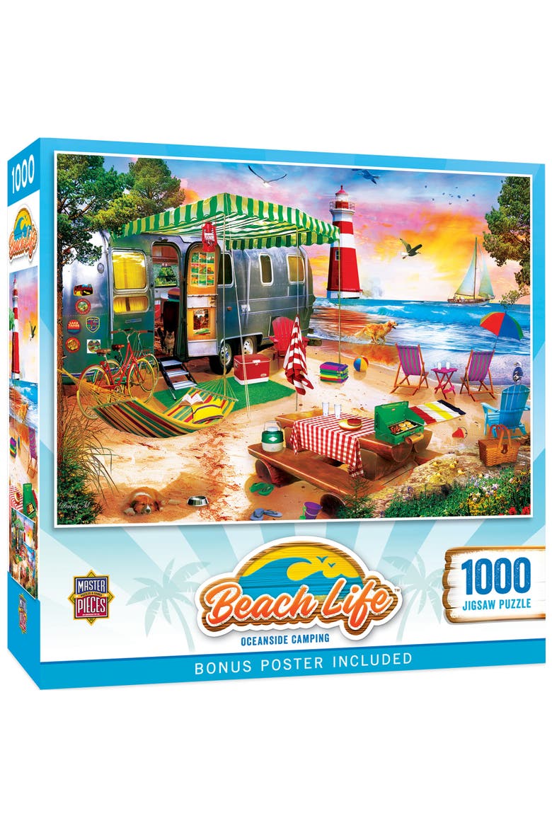 Oceanside Camping 1000 Piece Puzzle, Main, color, Multicolor