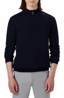 Bugatchi Water Repellent Merino Wool Quarter-Zip Pullover