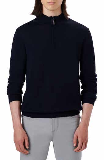 Bugatchi Water Repellent Merino Wool Quarter-Zip Pullover
