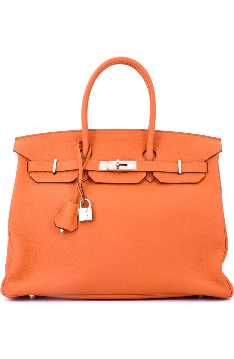 Pre-Owned Hermes Birkin Handbag Orange Togo with Palladium Hardware 35, Main, color,