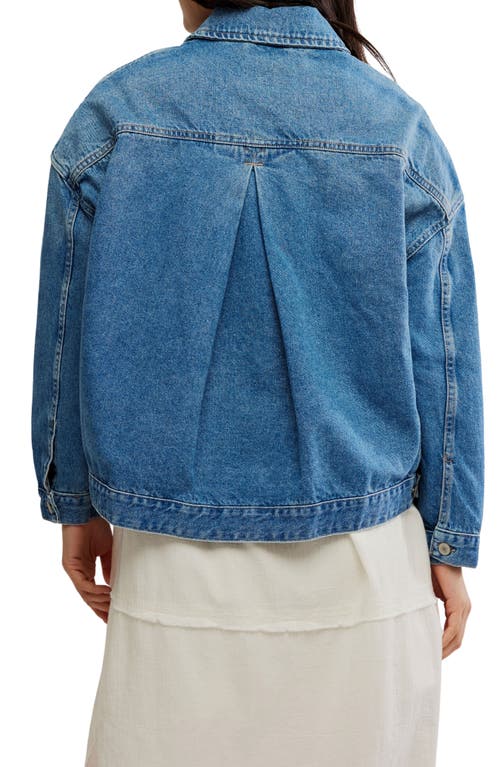 Free People We The Free Opal Swing Denim Trucker Jacket In Blue