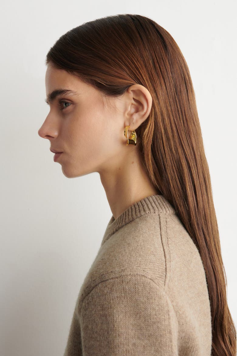 Twisted Ribbon Hoop Earrings, Alternate, color, GOLD