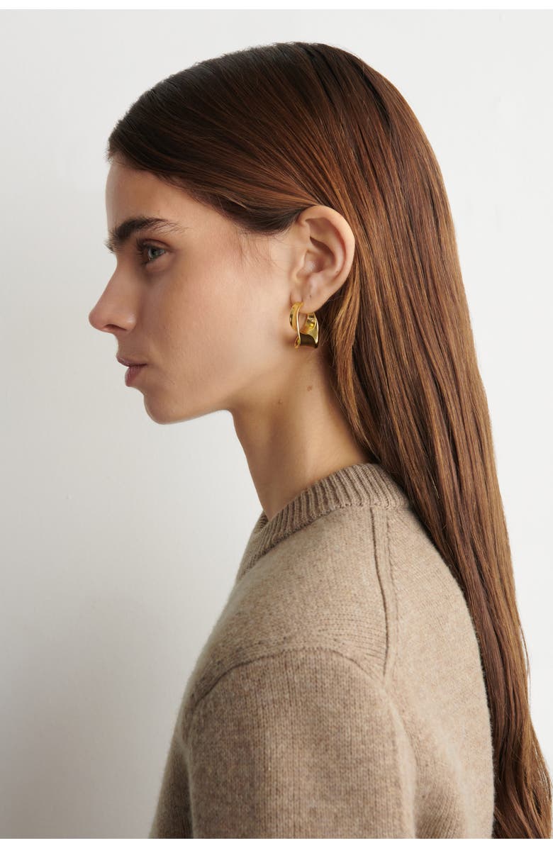 COS Twisted Ribbon Hoop Earrings, Alternate, color, Gold