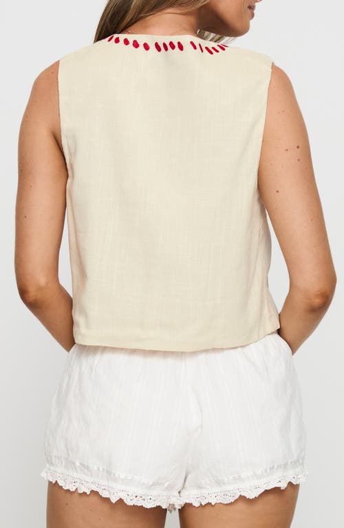 Princess Polly Grazia Tie Front Crop Vest In White