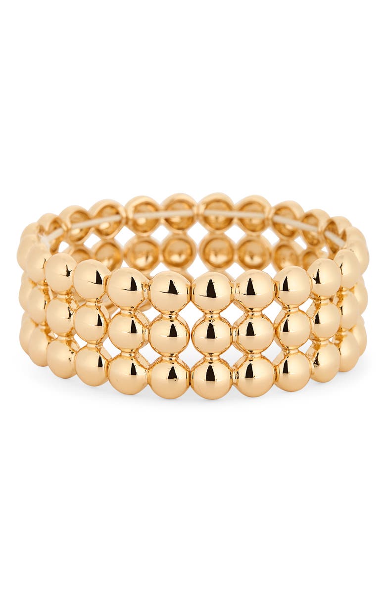 NORDSTROM RACK Orb Stretch Bracelet, Main, color, Gold