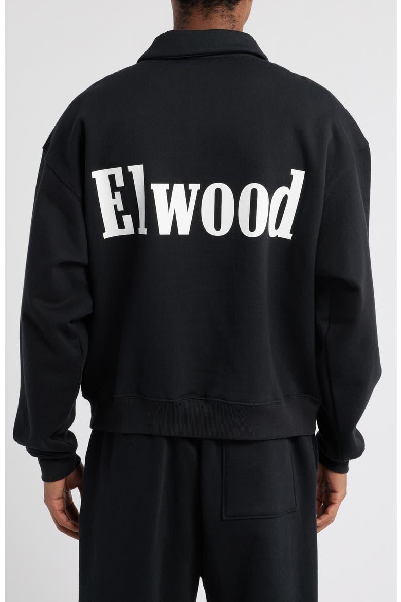 Heavyweight Fleece Polo Collar Sweatshirt, Alternate, color, COAL
