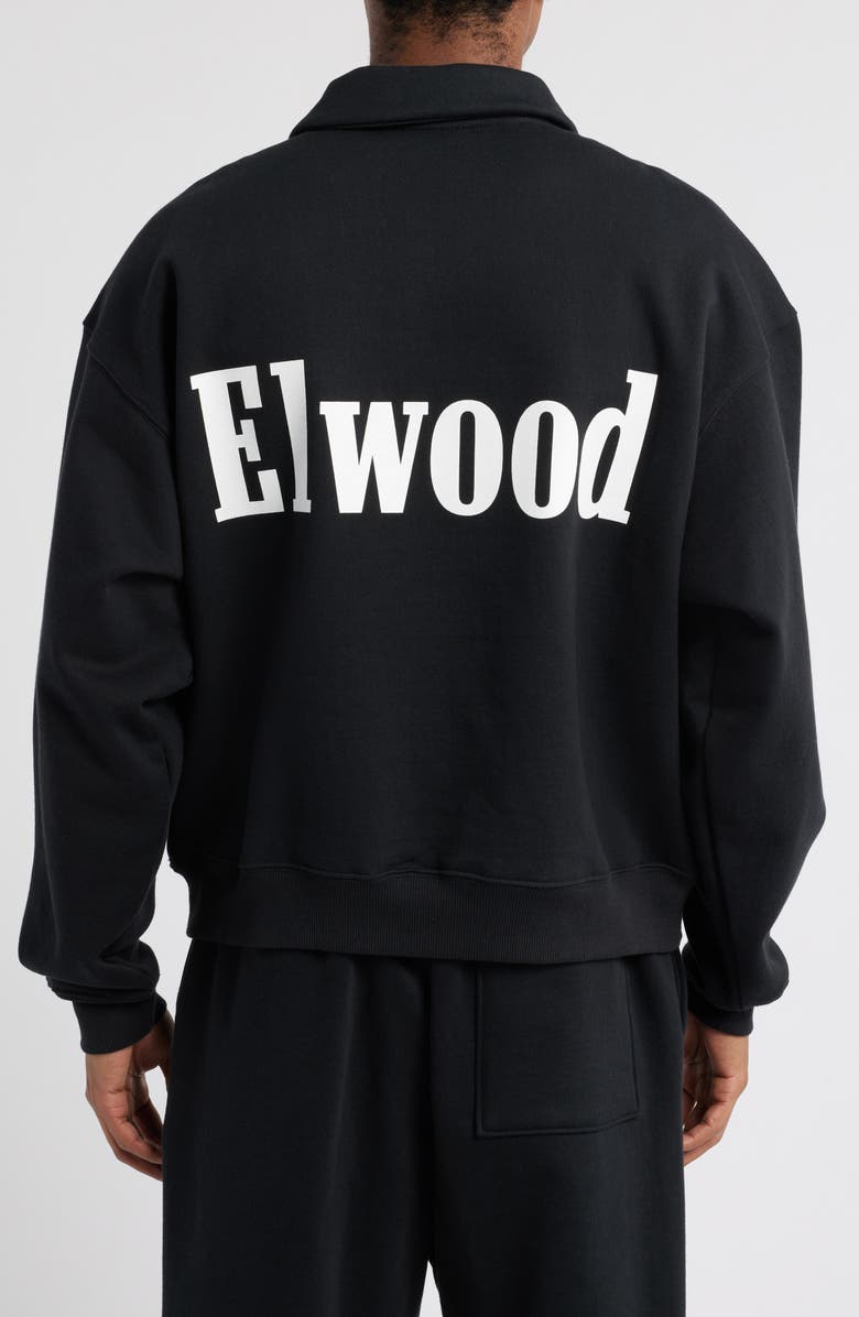 Elwood Heavyweight Fleece Polo Collar Sweatshirt, Alternate, color, Coal