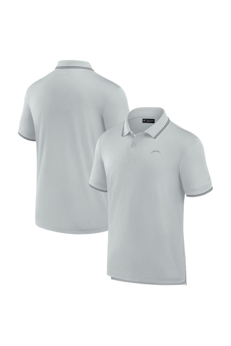 Men's Fanatics Signature Gray Los Angeles Chargers Pique Polo Shirt, Main, color, Gray