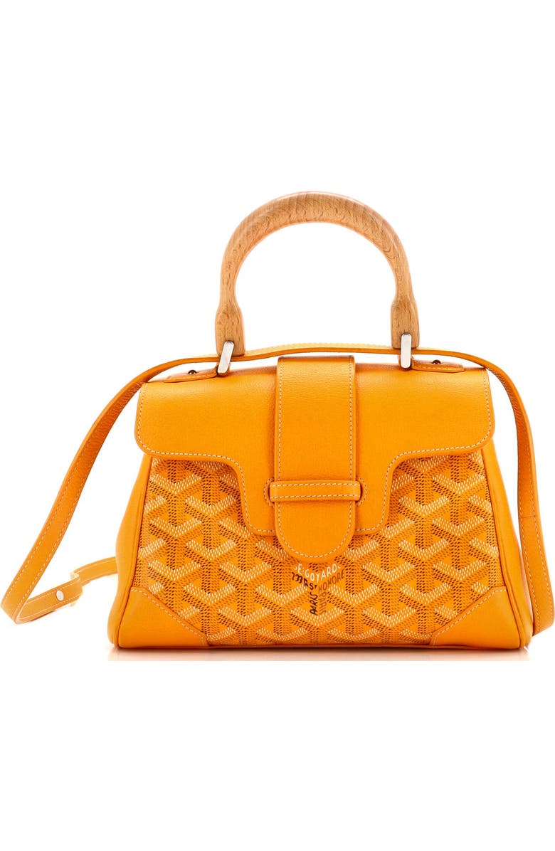 Pre-Owned Goyard Saigon Top Handle Bag Coated Canvas with Leather Mini, Main, color,