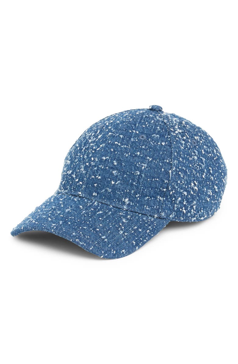 rag & bone Harlow Denim Baseball Cap, Main, color, Mid Tweed Blue