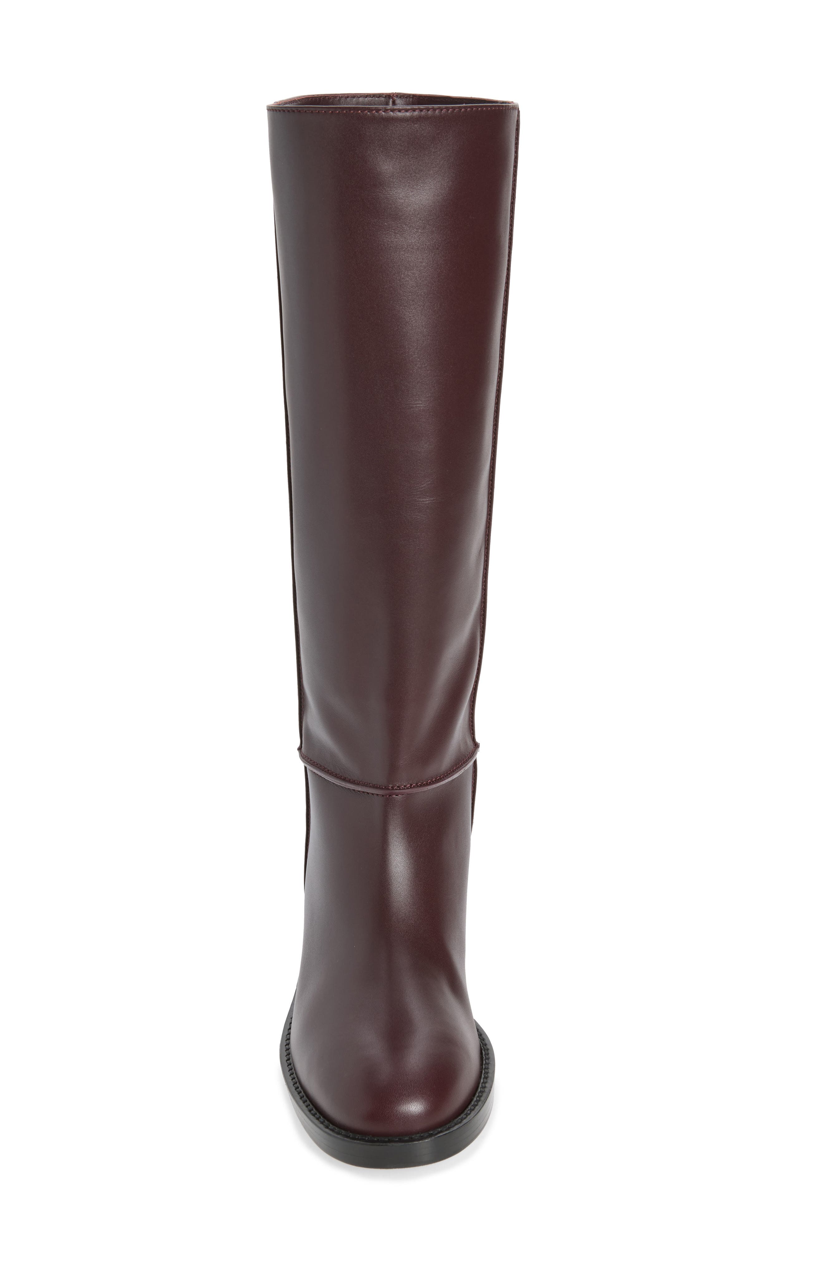 Étrier Leather Knee High Boot, Alternate, color, BOURGOGNE