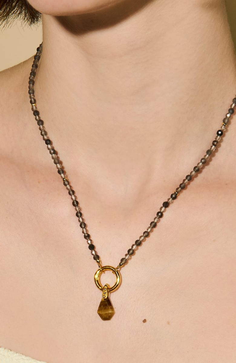 Little Sky Stone Smoky Quartz Energy Gemstone Necklace, Alternate, color, Smoky Quartz