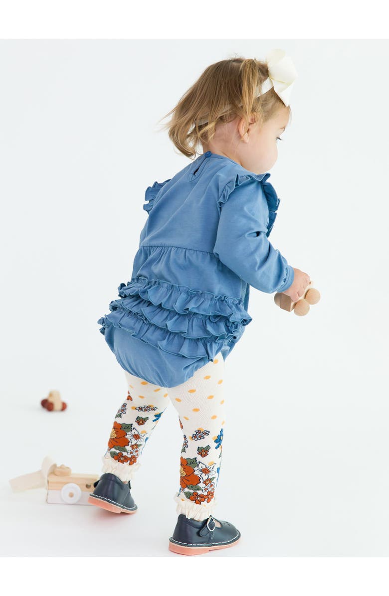 RuffleButts Baby Toddler Girls Knit Long Sleeve V-Ruffle Bubble Romper, Alternate, color, 