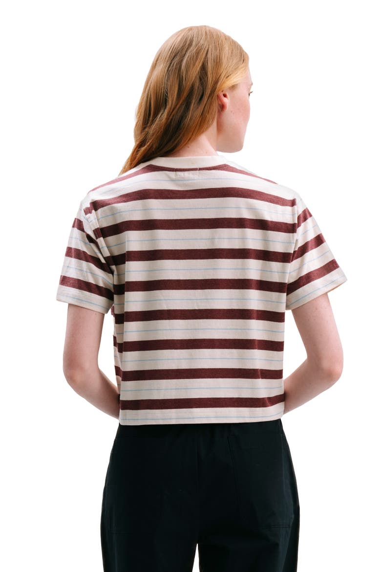 The Recycled Stripe Crop Tee, Alternate, color, Red Stripe