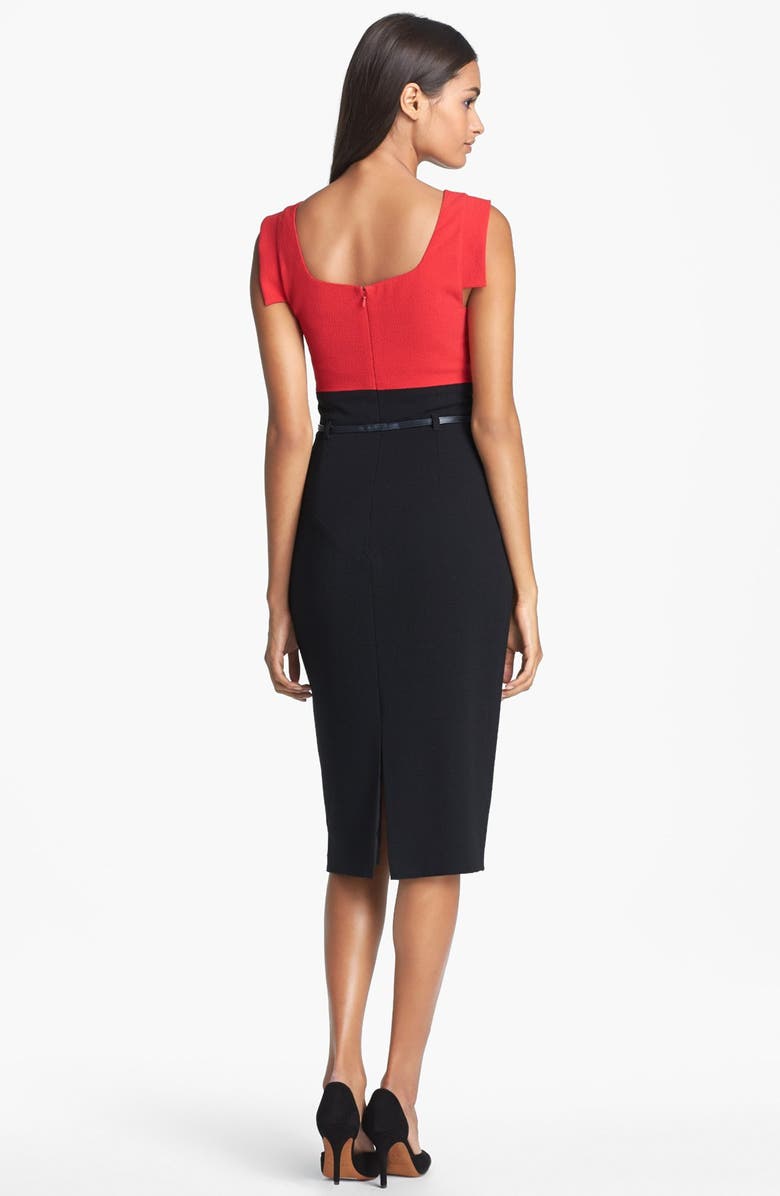Black Halo 'Jackie' Coloblock Pencil Crepe Dress, Alternate, color, 