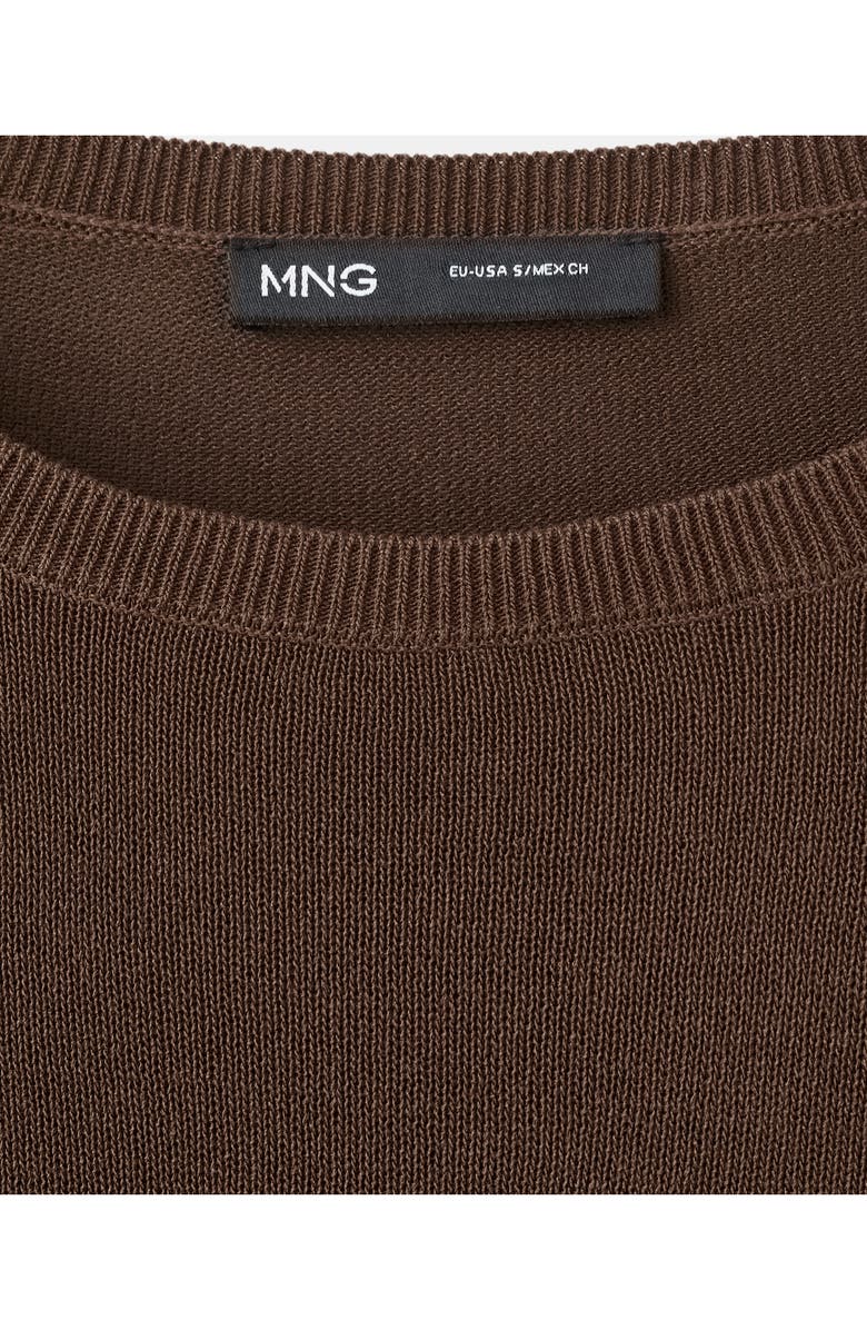 MANGO Crewneck Sweater, Alternate, color, Chocolate