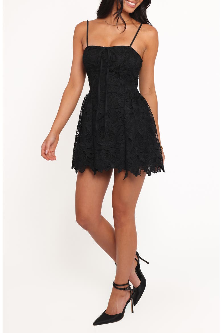 Roselle Lace Minidress, Alternate, color, BLACK