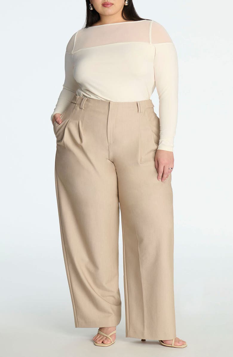 ELOQUII Tab Waist Pants, Alternate, color, 