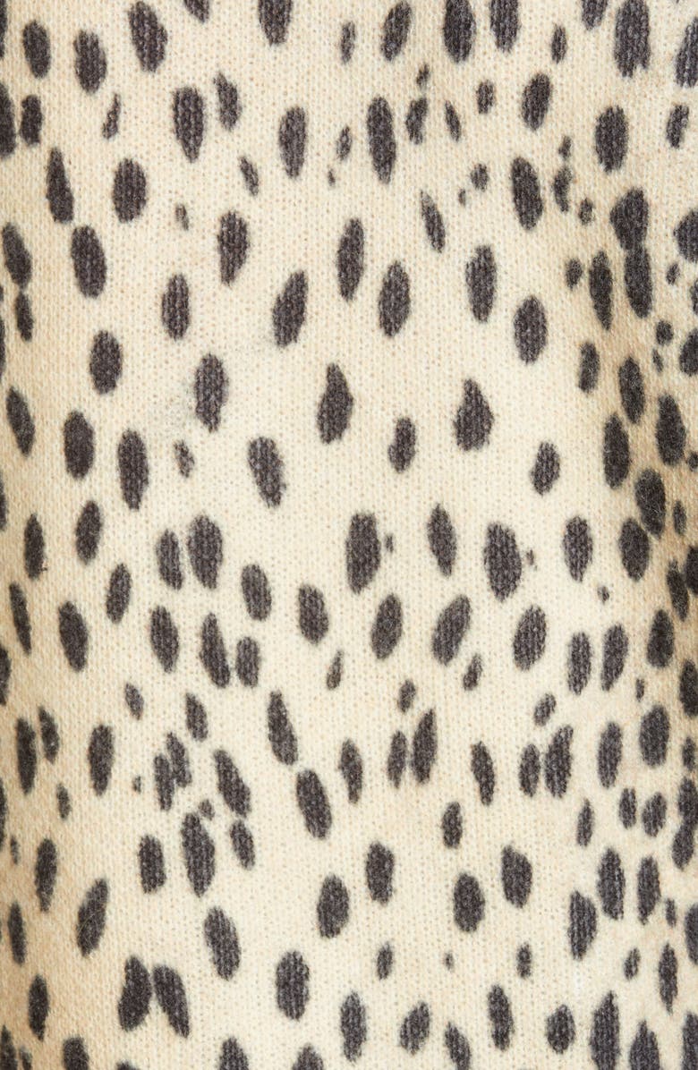 R13 Cheetah Print Distressed Cashmere Sweater, Alternate, color, 