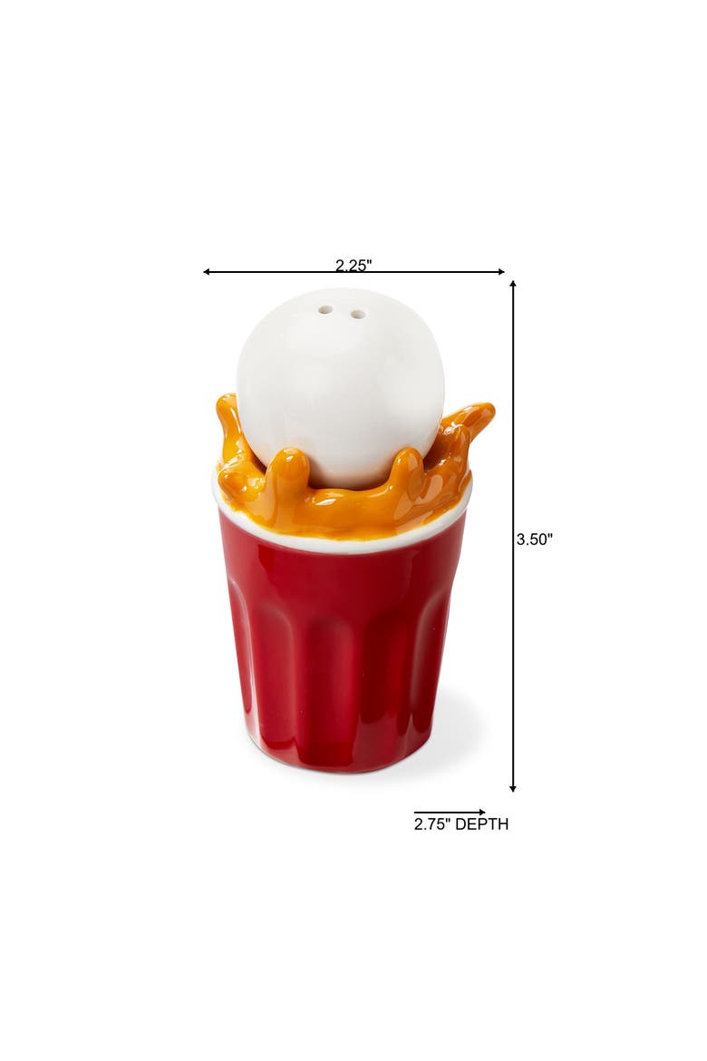 Beer Pong S&P S/2 Multi Earthenware Summer, Alternate, color, Red