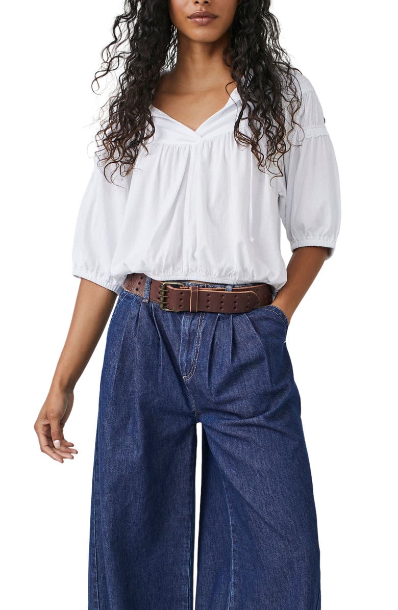 Free People No Good Alone Rib Yoke Jersey Top, Alternate, color, 