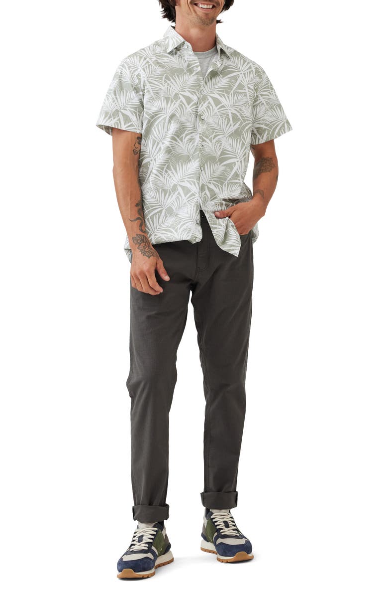 Rodd & Gunn Montcalm Leaf Print Short Sleeve Button-Up Shirt, Alternate, color, 