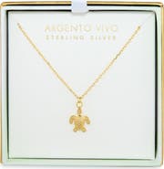 ARGENTO VIVO Turtle Charm Necklace