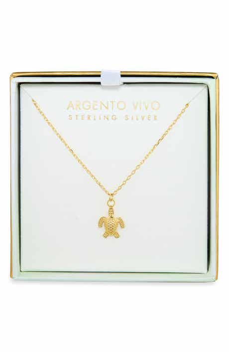 ARGENTO VIVO Turtle Charm Necklace