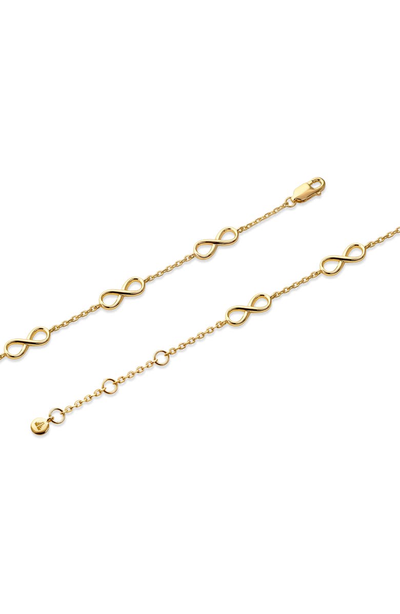 DEVATA Infinity Five-Charm Chain Bracelet in Gold Plated Sterling Silver, Alternate, color, Yellow Gold