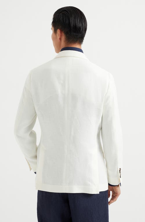 Brunello Cucinelli Wool-cashmere-silk Deconstructed Blazer In Off-white