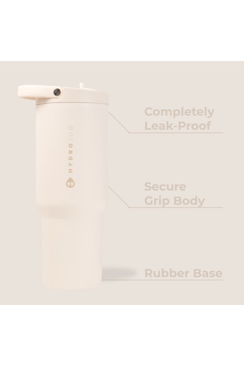 Sport Insulated Stainless Steel Water Bottle with Flip Straw and Swivel Handle for Gym & Outdoors, Alternate, color, Cream