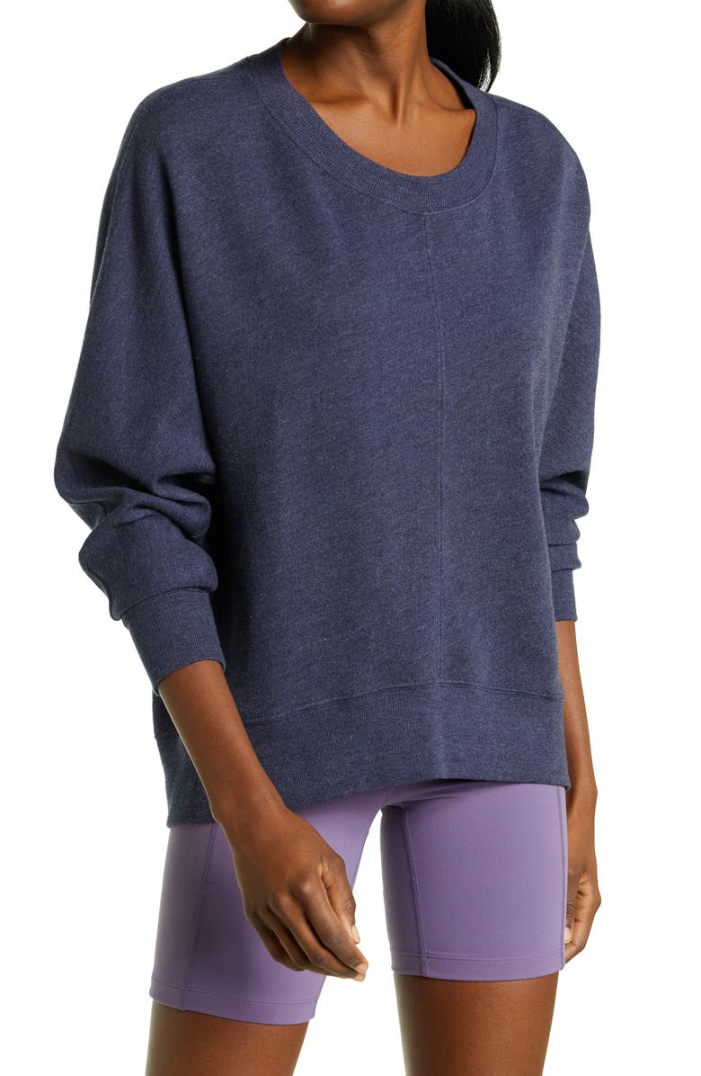 Zella Carey Crew High/Low Sweatshirt, Main, color,