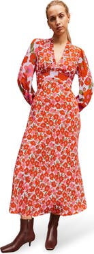 Ro&Zo Poppy Print Waist Detail Dress