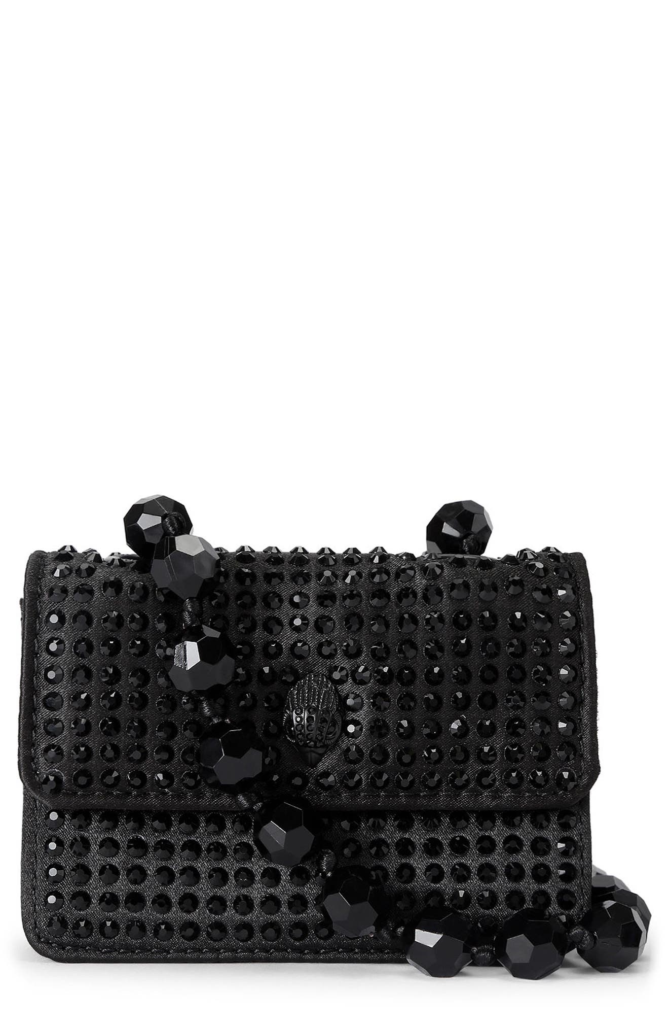 Micro Kensington Beads Quilted Crossbody Bag, Main, color, BLACK
