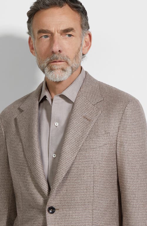 Zegna Gingham Single-breasted Blazer In Brown