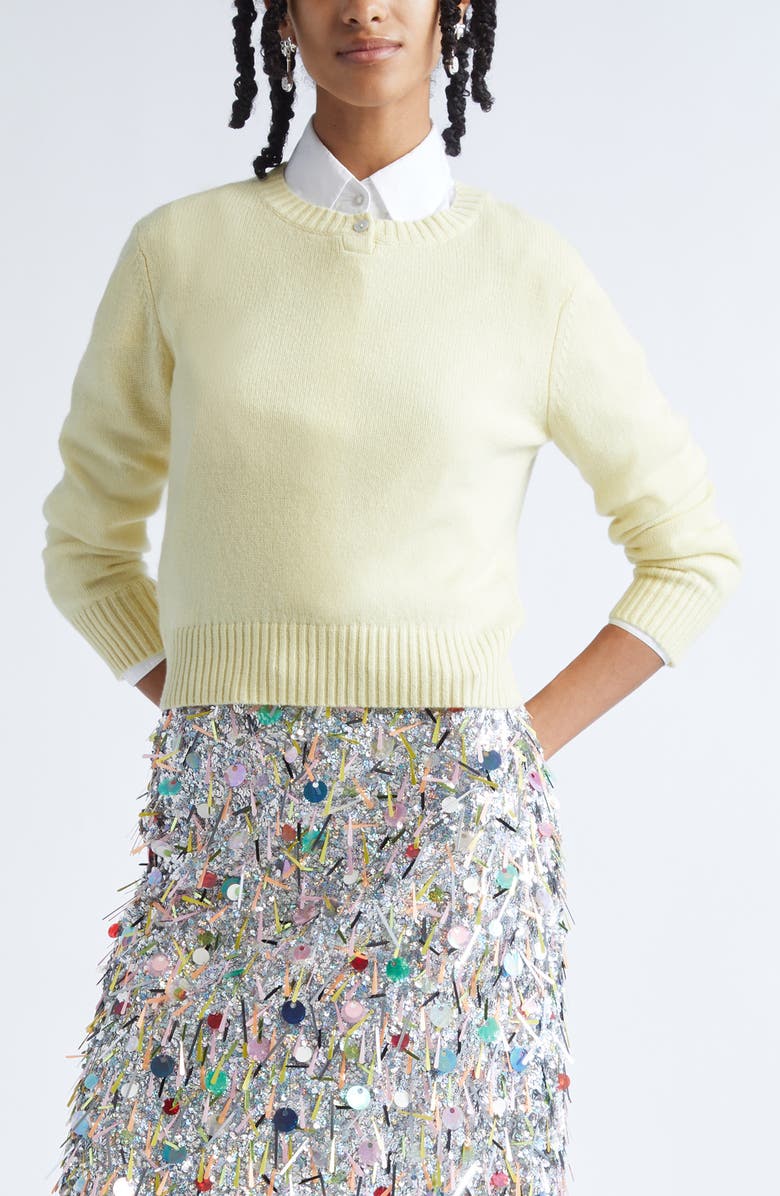 Sandy Liang Pino Cashmere Sweater, Main, color, Pale Yellow