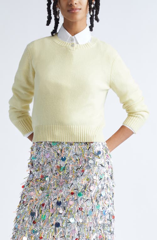 Sandy Liang Pino Cashmere Sweater in Pale Yellow 