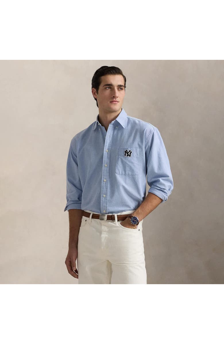 Polo Ralph Lauren Light Blue Yankees  Big Shirt, Main, color, 